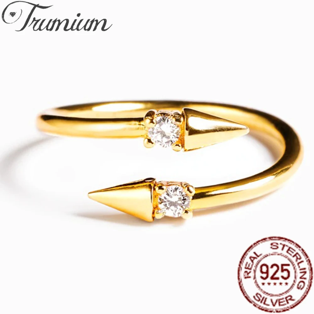 

Trumium Hot-selling 925 Sterling Silver God Arrow Open Women ring Simple Gold Plated New Design Romantic Silver Fine jewelry