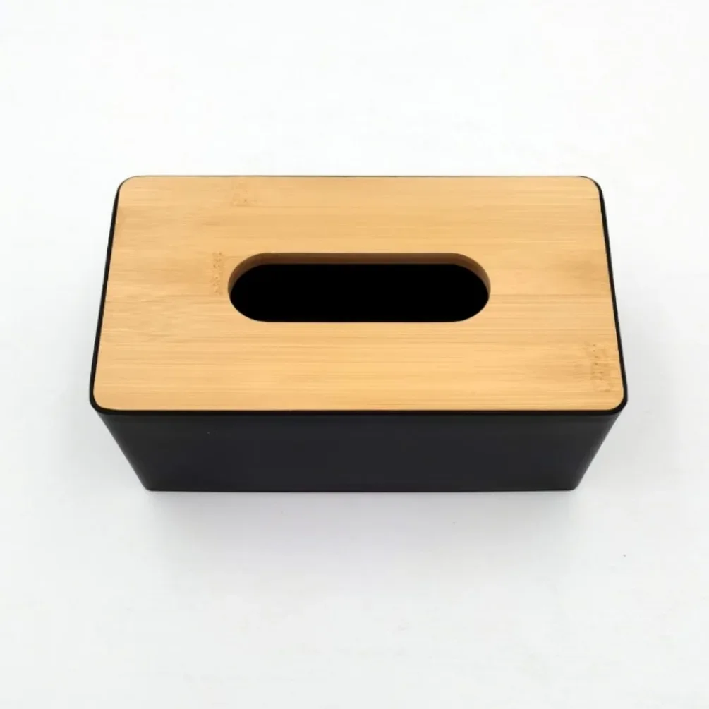 Wooden Tissue Box Thickened Box Office Household Paper Storage Box Elegant Car Tissue Holder Towel Dispenser Desktop Decoration