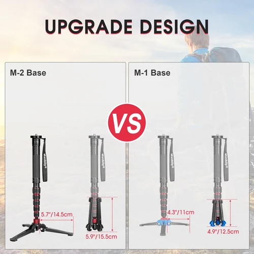Imagen 2 del producto Manbily M-2 soporte de trípode de sobremesa para monopié profesional de aluminio 3/8 ""tornillo cámara teléfono fotografía Base de soporte