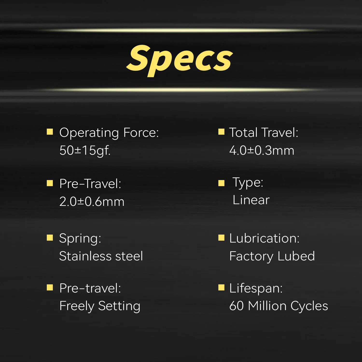 Przełącznik GATERON EverFree Silent Yellow 5-pinowy 50g wstępnie smarowany SMD RGB do samodzielnego montażu, hot-swap, do klawiatur mechanicznych, do gier i biura — zdjęcie produktu 4