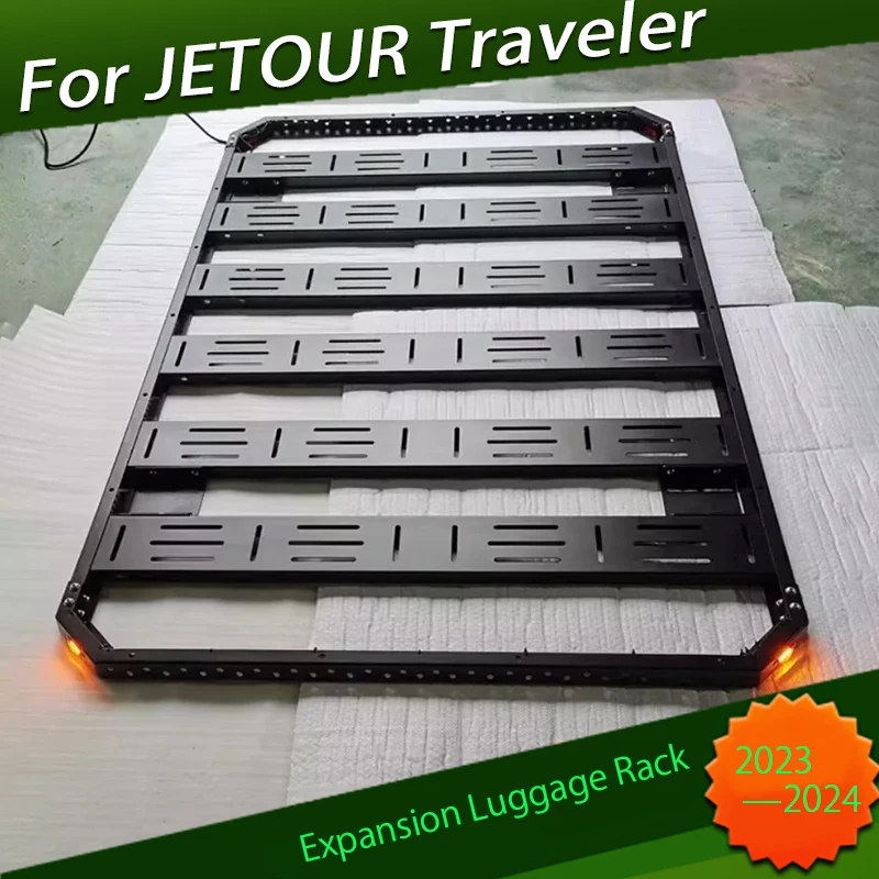 Car Luggage Rack Fit for JETOUR Traveler T2 2023+ Modification Multi-functional Expansion Luggage Rack with Small Yellow Light