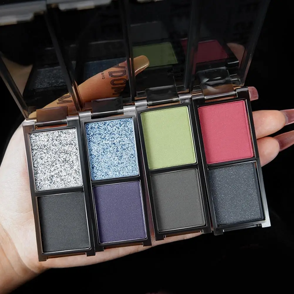 

4Colors Eyeshadow Palette Lasting Easy To Color Matte Red Black Eye Shadow Fashion Korean Shiny Eyes Makeup Pigments Cosmetics
