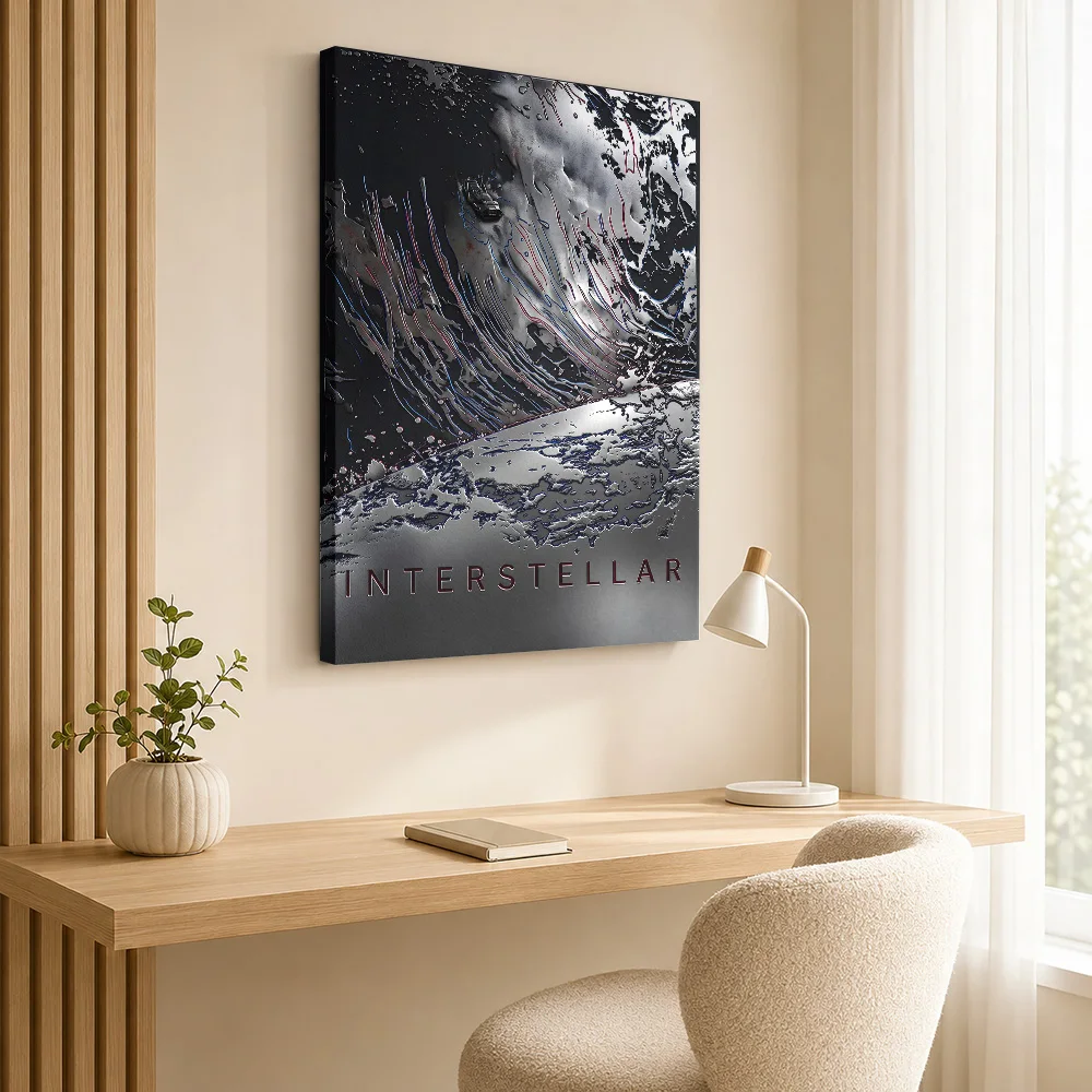 Interstellar Movie  Metal Art Canvas Poster Custom Vintage Movie Wall Art for Living Room Decor Collectible Ready to Hang Gift