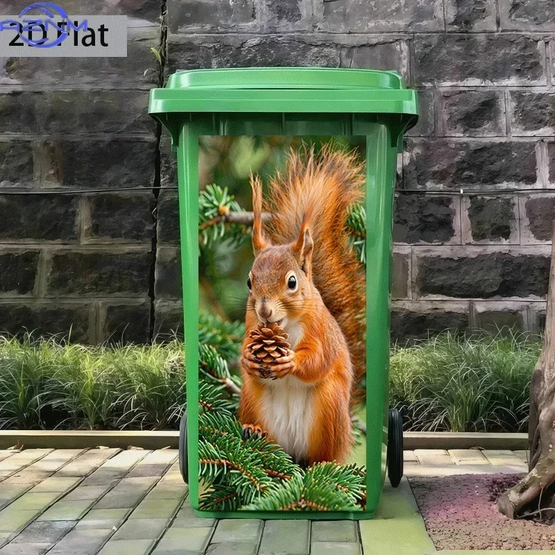 2D Printed Trash Can Decor Decal DIY Stylish Ornament for Household Waste Bin