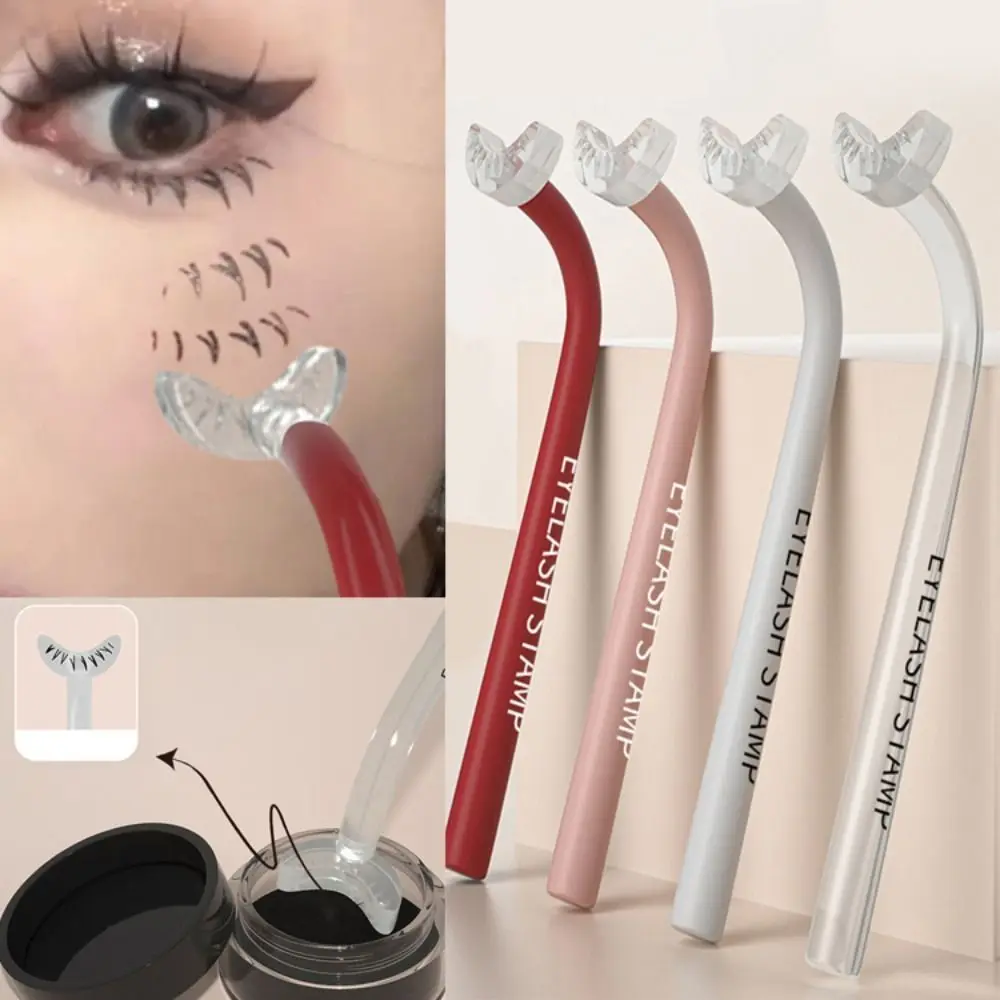 DIY False Eyelashes Stamp Easy To Put On Natural Look False Eyelash Eyeliner Seal Makeup Tool with Handle Lower Eyelashes Prints