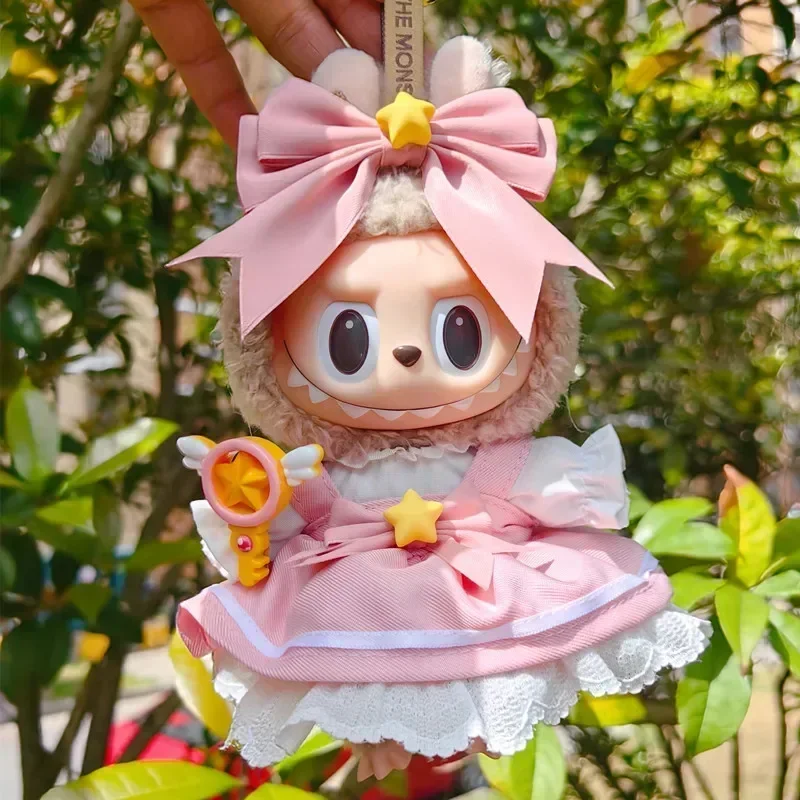 17cm Monster Labubu Dolls Only Clothes Fashion Little Clothes Hoodies Doll Toy Clothe Match Hoodie Lovely Accessories Gift Toy image 5