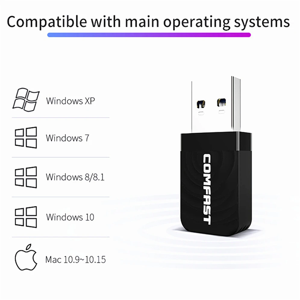 ワイヤレスネットワークカード,Wi-Fiアダプター1300Mbps,2.4ghz/5ghz,デュアルバンド,USB 3.0,アダプター,ドングル,ネットワークカード