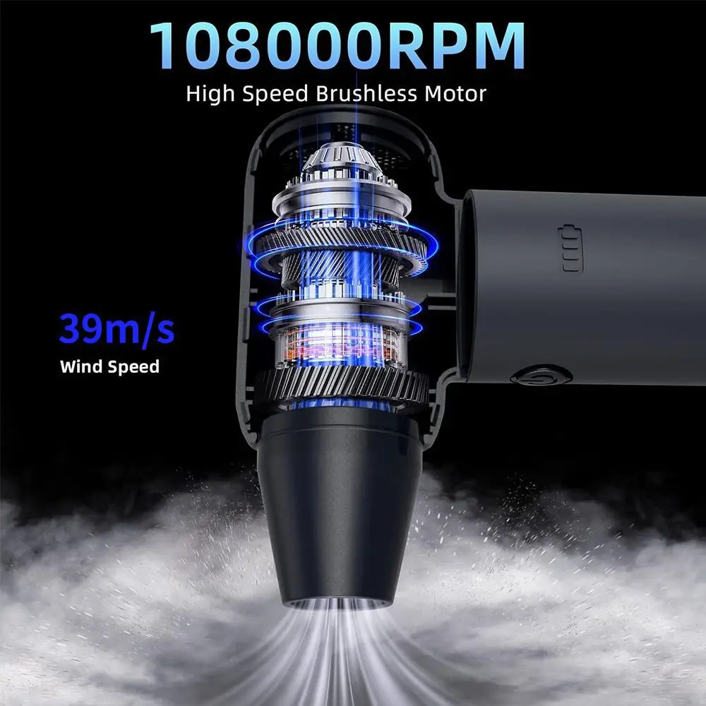 Powerful Mini High Speed Hair Dryer Outdoor Handheld Dust Blower Wireless Turbo Fan Car Car Vacuum Cleaner