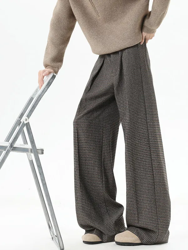 

Мужские винтажные повседневные брюки TANGZ STUDIO с двойными складками, широкие штанины, осенняя модная молодежная коллекция