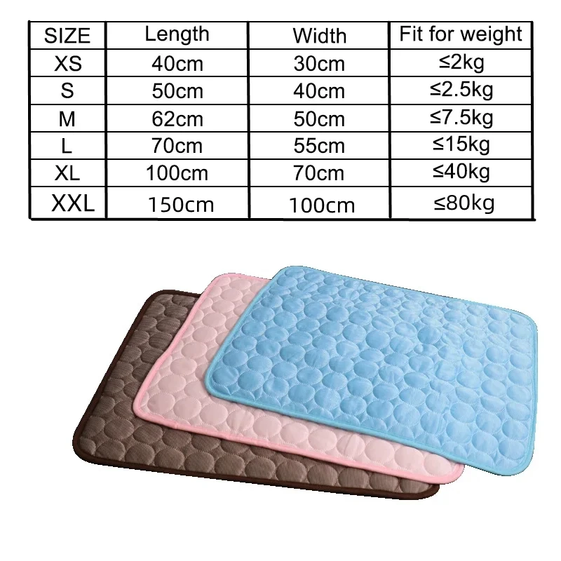 Dog Cooling Mat Summer Pad Mat For Dogs Cat Ice Silk Blanket Sofa Breathable Pet Dog Bed Summer Washable For Small Large Dog Cat