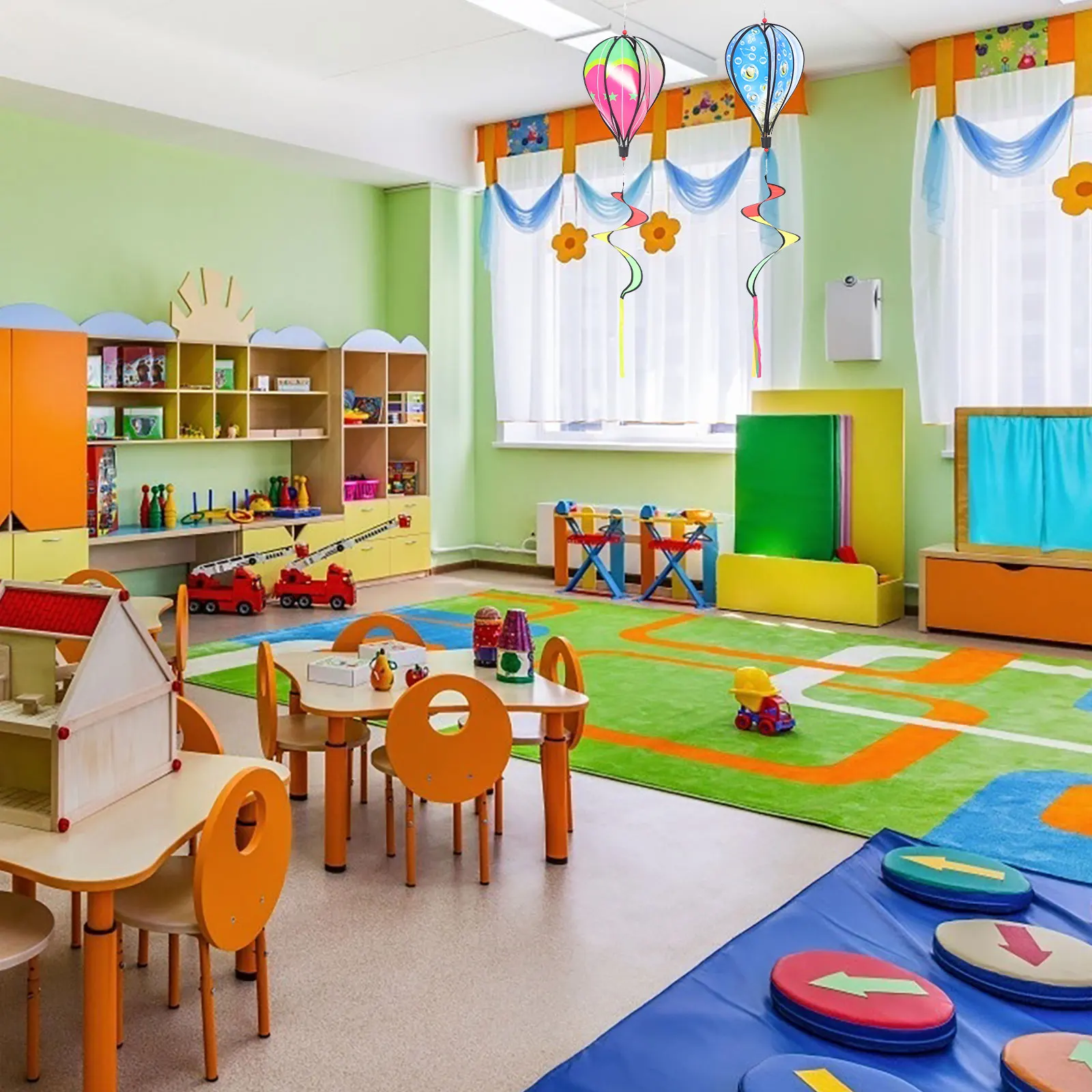 

2Pcs Hot Air Balloon Hanging Garden Outdoor Yard Decorations Colorful Wind Spinners Party Supplies Hot Air Balloon Decor