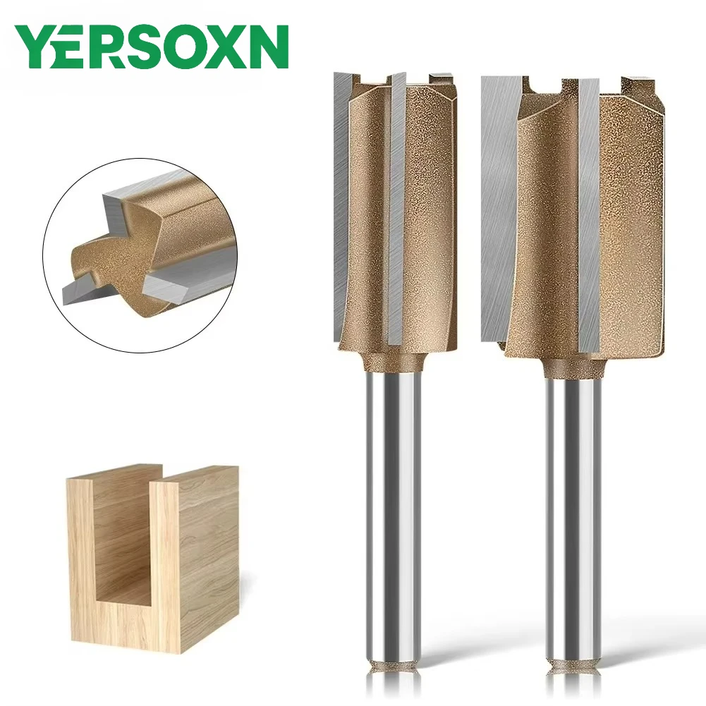 1PC 1/4'' 1/2'' Three-Edge Straight Router Bit Professional Woodworking Tool Three-Edge Slotting Cutetr Slotting Straight Cutter