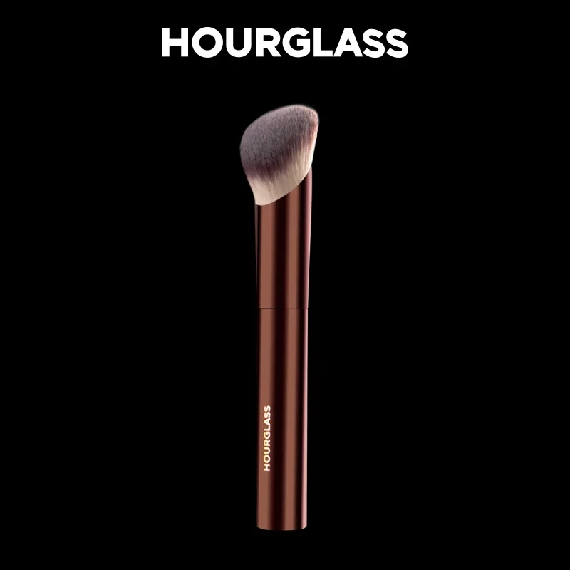 Hourglass Wool Fiber Makeup Brushes Metal Handle Long Handle Oblique Foundation Makeup Brush Concealer Brush Female Makeup Tools