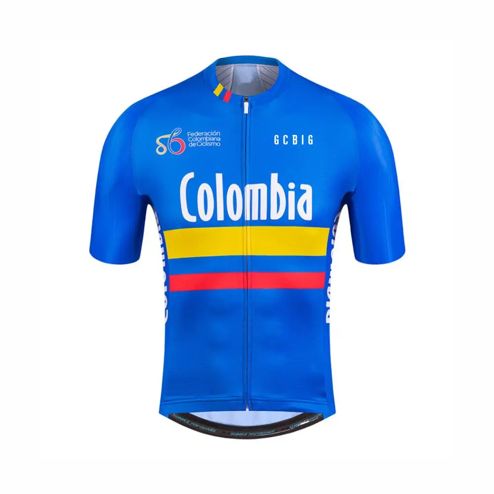 GG Columbia Tops Road Mens Cycling Jersey MTB Maillot Bike Shirt Downhill Jersey Mountain Bicycle Clothing Breathable Fabric