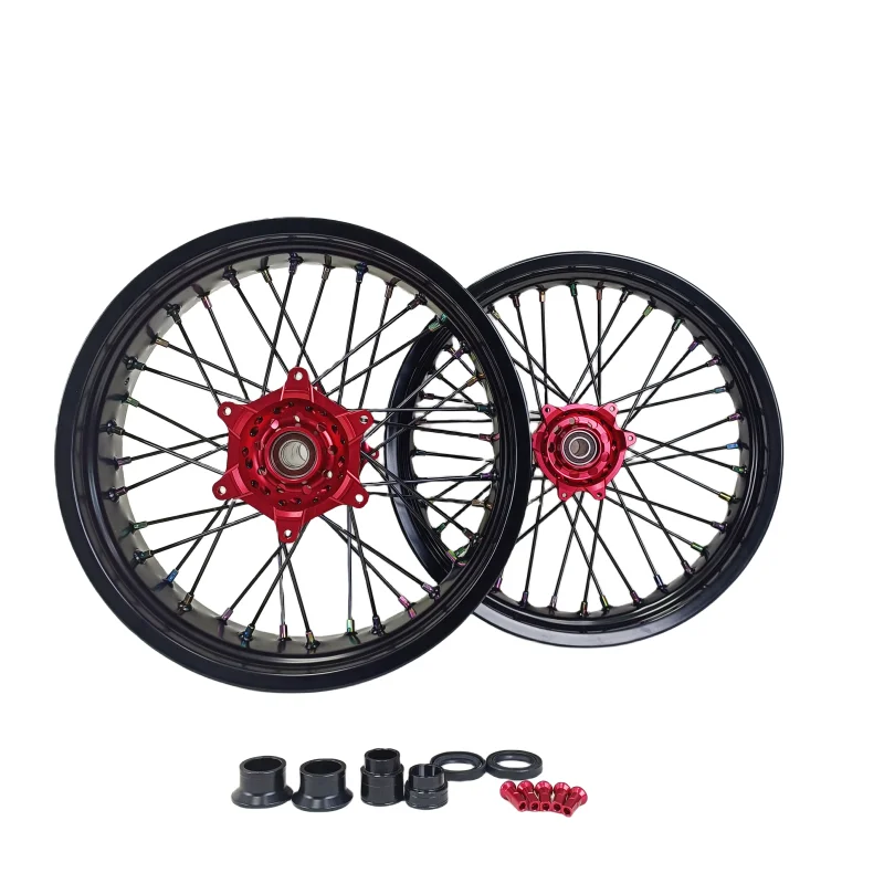 Motorcycle Accessories Supermoto Wheels Set 17 Inch Supermoto Wheels With Hub for CR CRF