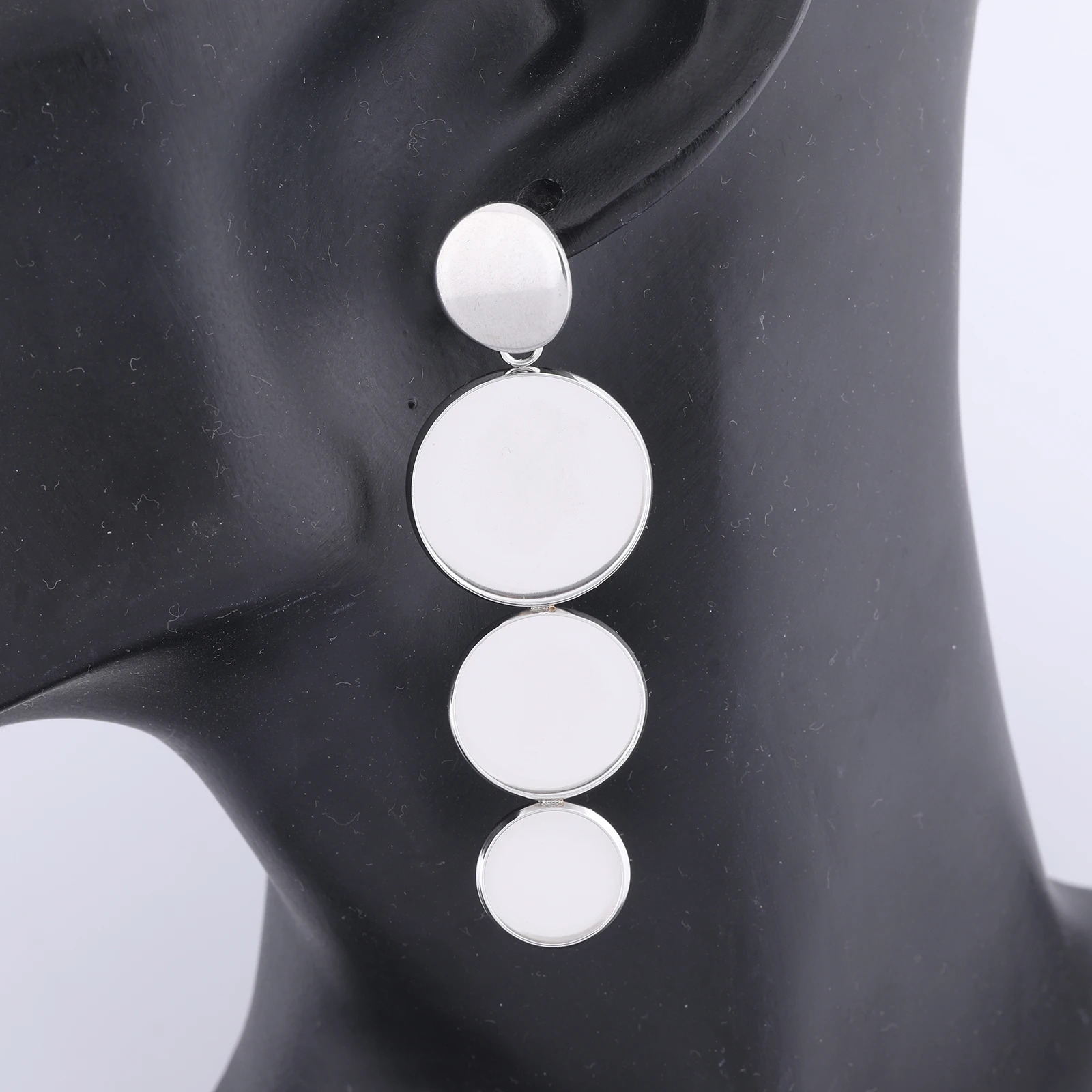 6pcs Stainless Steel Earring Bezel Blanks 12mm 16mm 20mm Cabochon Base Settings Diy Post Earring Findings For Jewelry Making