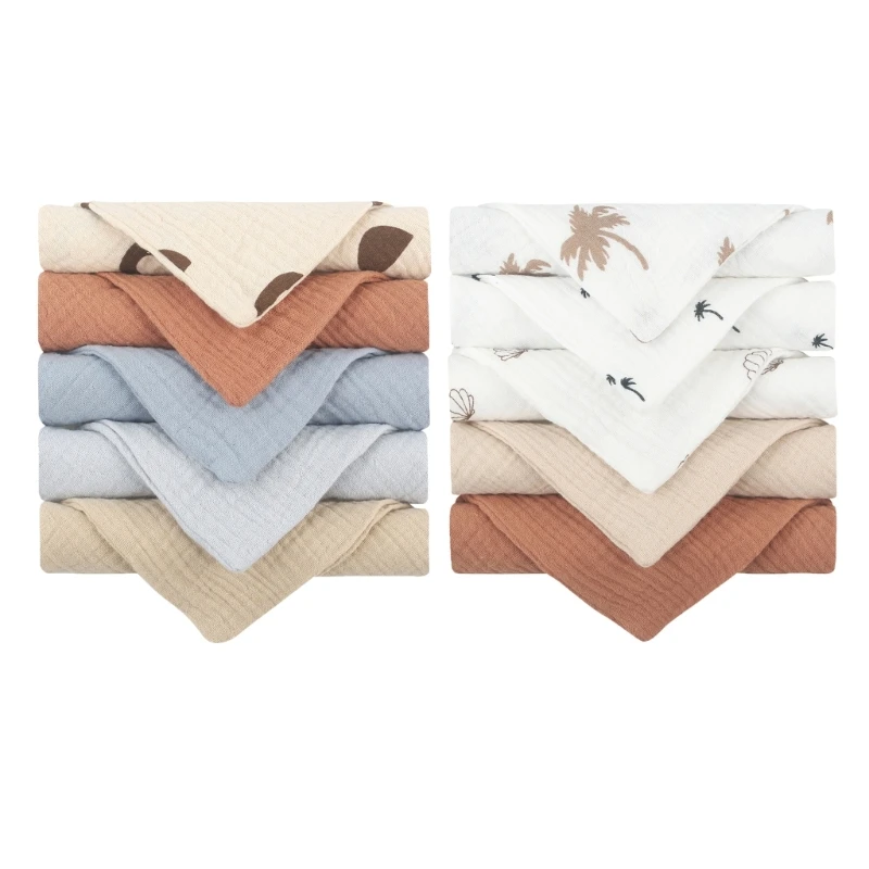 

77HD 10PCS Infant Face Towel Baby Bibs Kindergarten Sweat Absorb Cloths Handkerchief