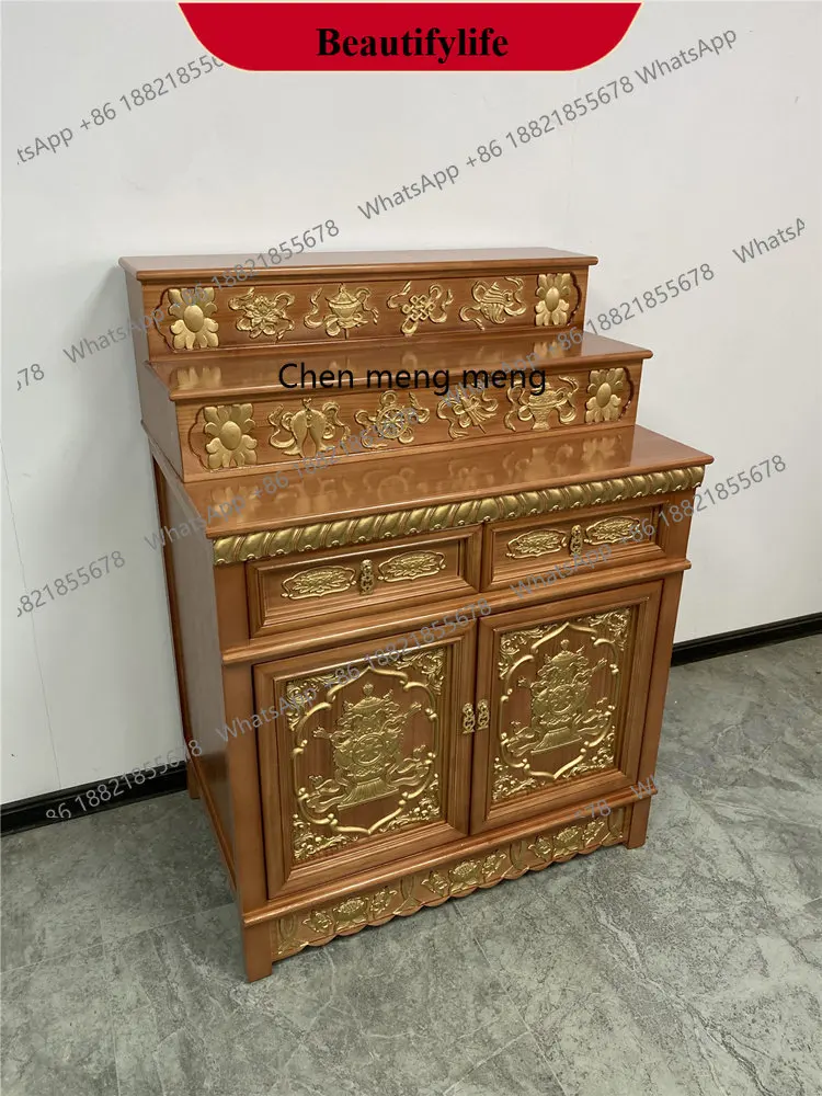 z183 buddhist hall chinoiserie guanyin god of wealth tibetan three-layer temple incense cabinet modern buddhist niche