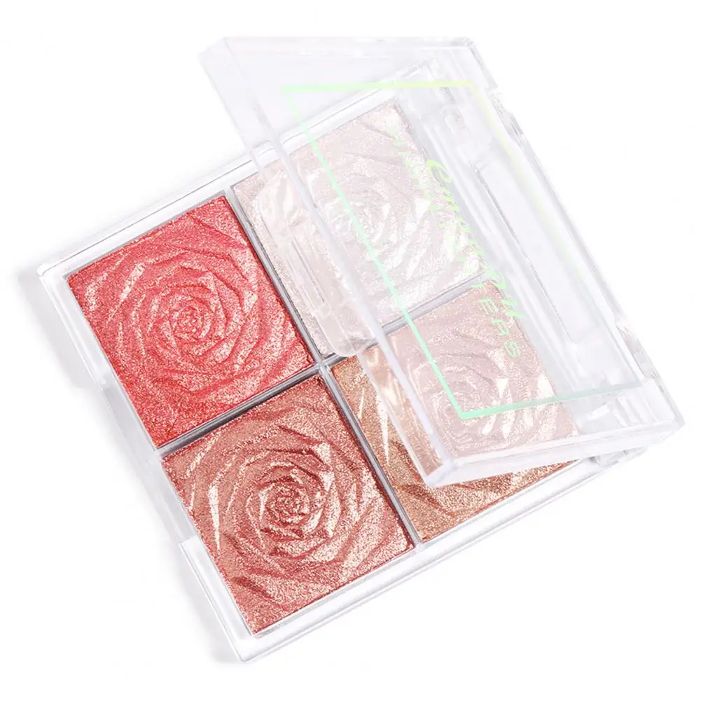 Blush Palette Long Lasting Waterproof Silky 4-Color Highlighter Eyeshadow Blush Palette for Party Makeup Beauty Health