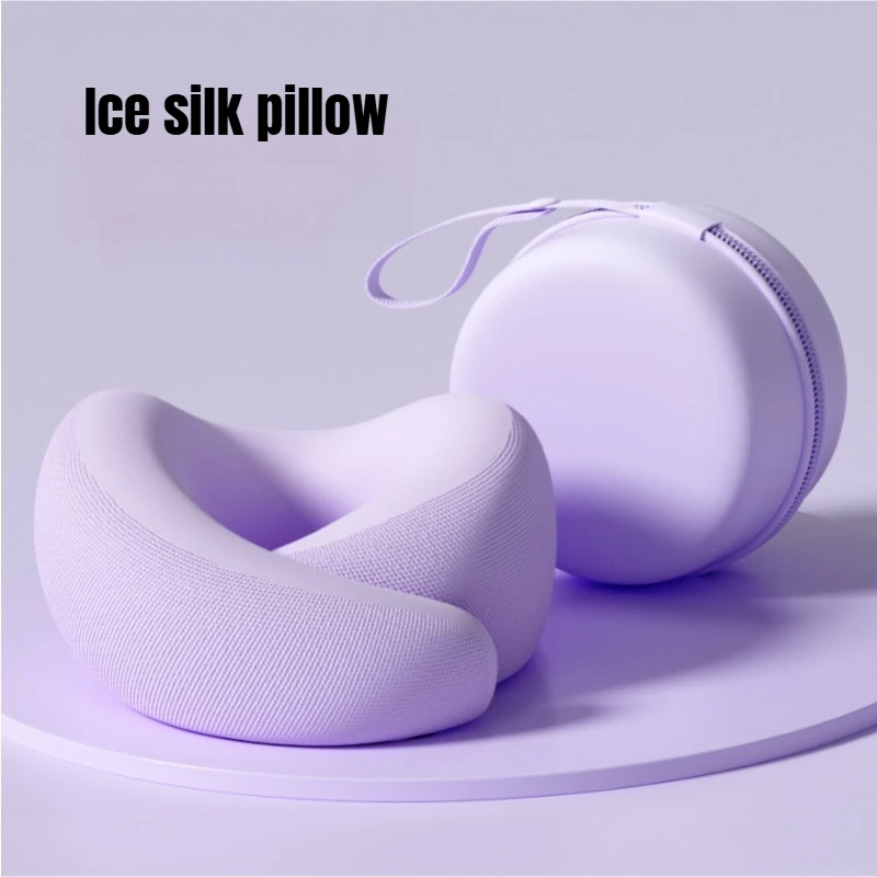 Memory Foam U Shaped Neck Pillow Travel Pillow for Airplane Car Office Nap Cervical Support with Portable Storage Box