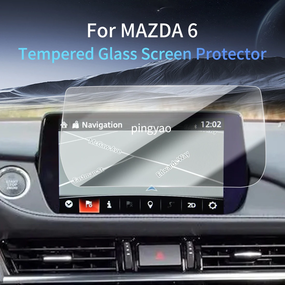 

Car Sticker Screen Protector Navigation Display Tempered Glass Protective Film Car Accessories Vehicle For24 MAZDA 6