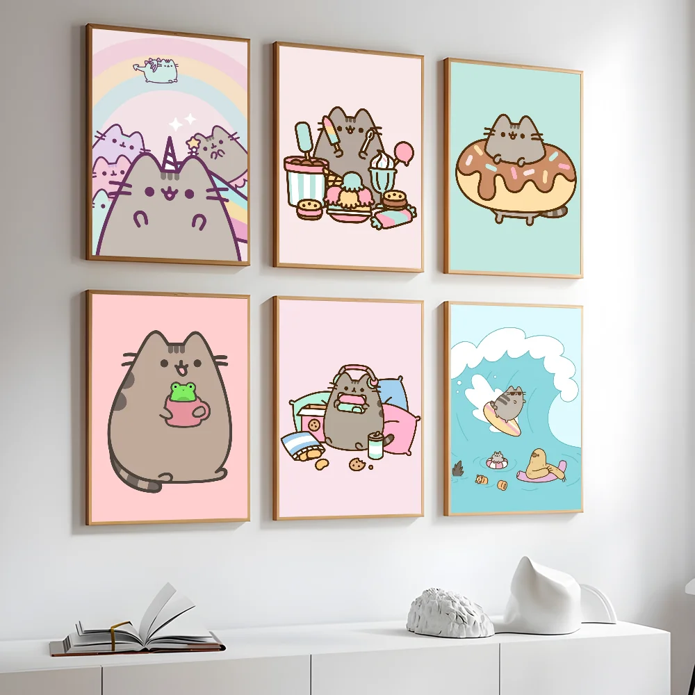 1PC Anime P-Pusheen H-Halloween Cat Poster Prints Perfect Design Nordic Modern Home Decor Gift Quality Goods Living Room Decor