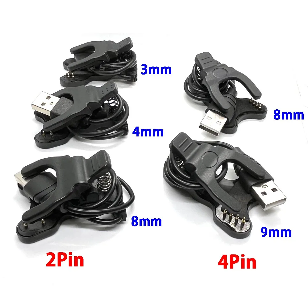 

Nieuwe USB Voor Smart Horloge Universele Usb-oplaadkabel Charger Clip 2/4 Pins Ruimte Tussen 3mm 4mm 8mm 9mm