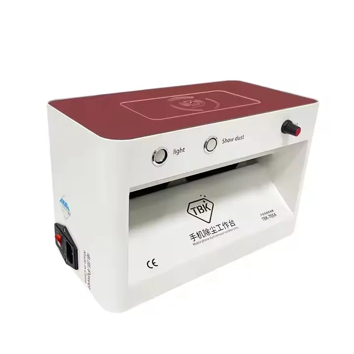 

TBK-705A Portable Mobile Phone Cleaning Workbench with LED Scratch Crack Detection Wireless Charging Dust Removal Function