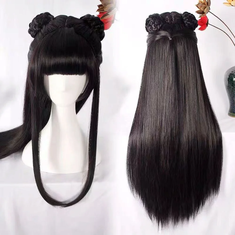 Vintage Wig Modelling Wig Hanfu Chinese Ancient Style Wig Ancient Costume Whole Wig Cosplay Anime Accessories Female