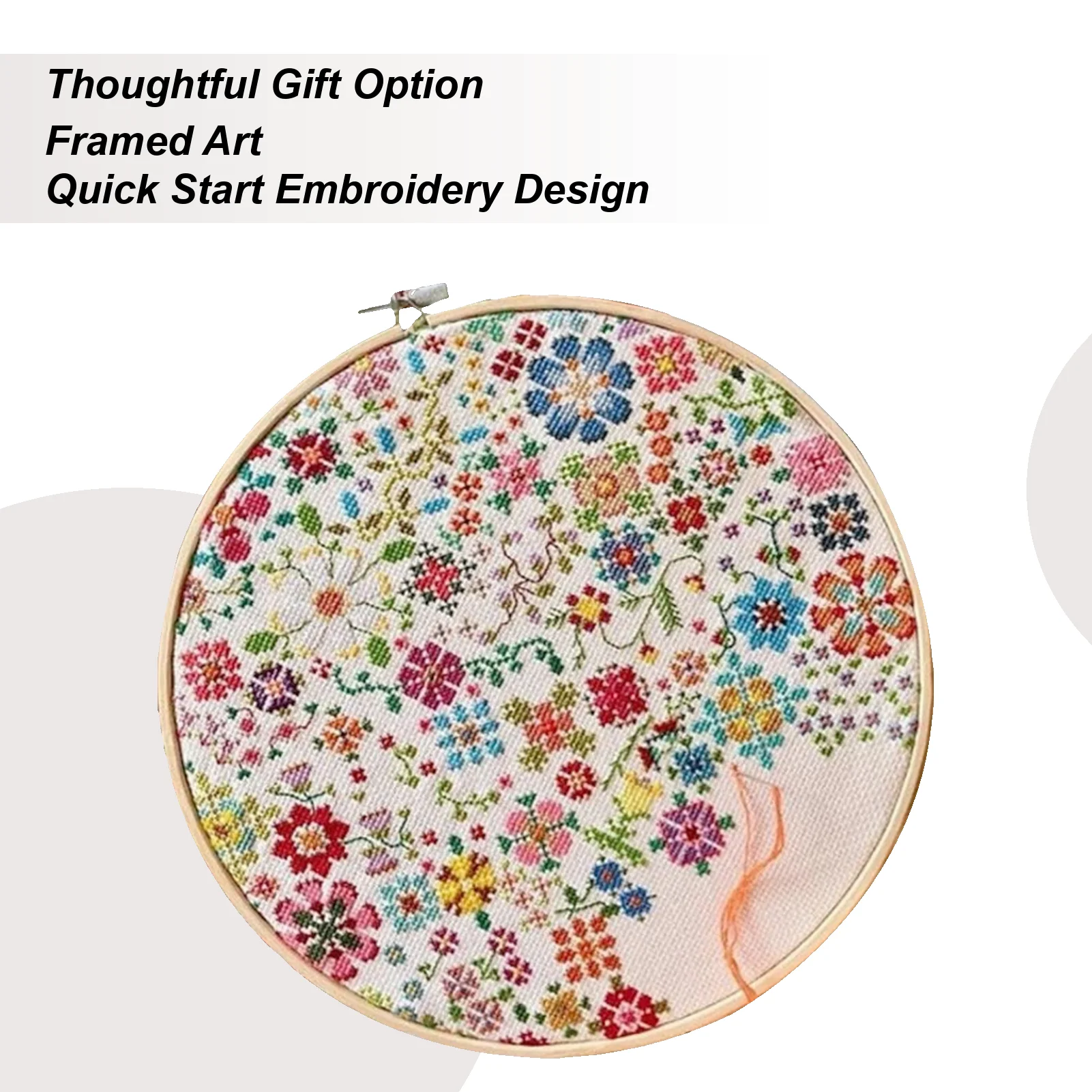 

Floral Embroidery Kit Handmade Cross Sew Floral Embroidery Flowers For Festival Holiday Home Unisex Adults Decoration Projects