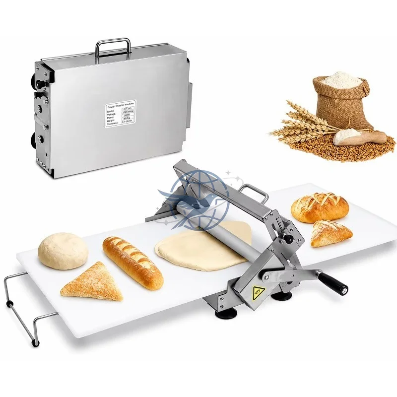 Commercial Dough Sheeter Foldable, Pizza Croissant Dough Laminator, Manual Puff Pastry Machine Stainless Steel Pastry Roller