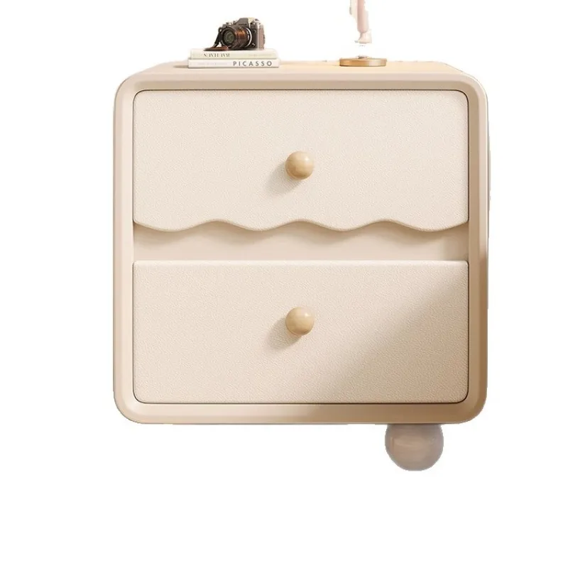 

Solid wood bedside table home bedroom milk small 2025 new light luxury high-end exquisite storage