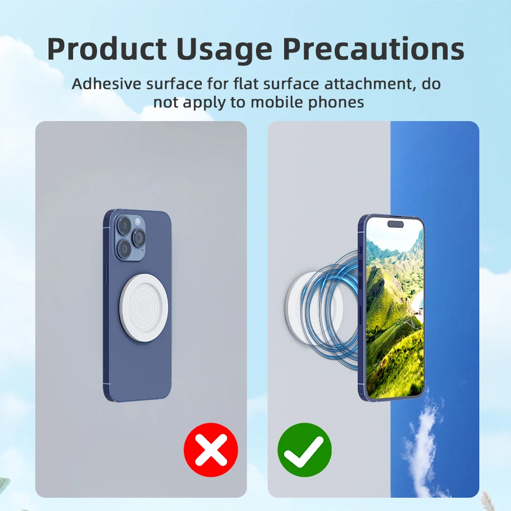Flymile MagSafe круглый магнитный держатель для телефона на присоске для iPhone 15-12 Pro Max расширяющаяся подставка для телефона универсальный кронштейн аксессуары