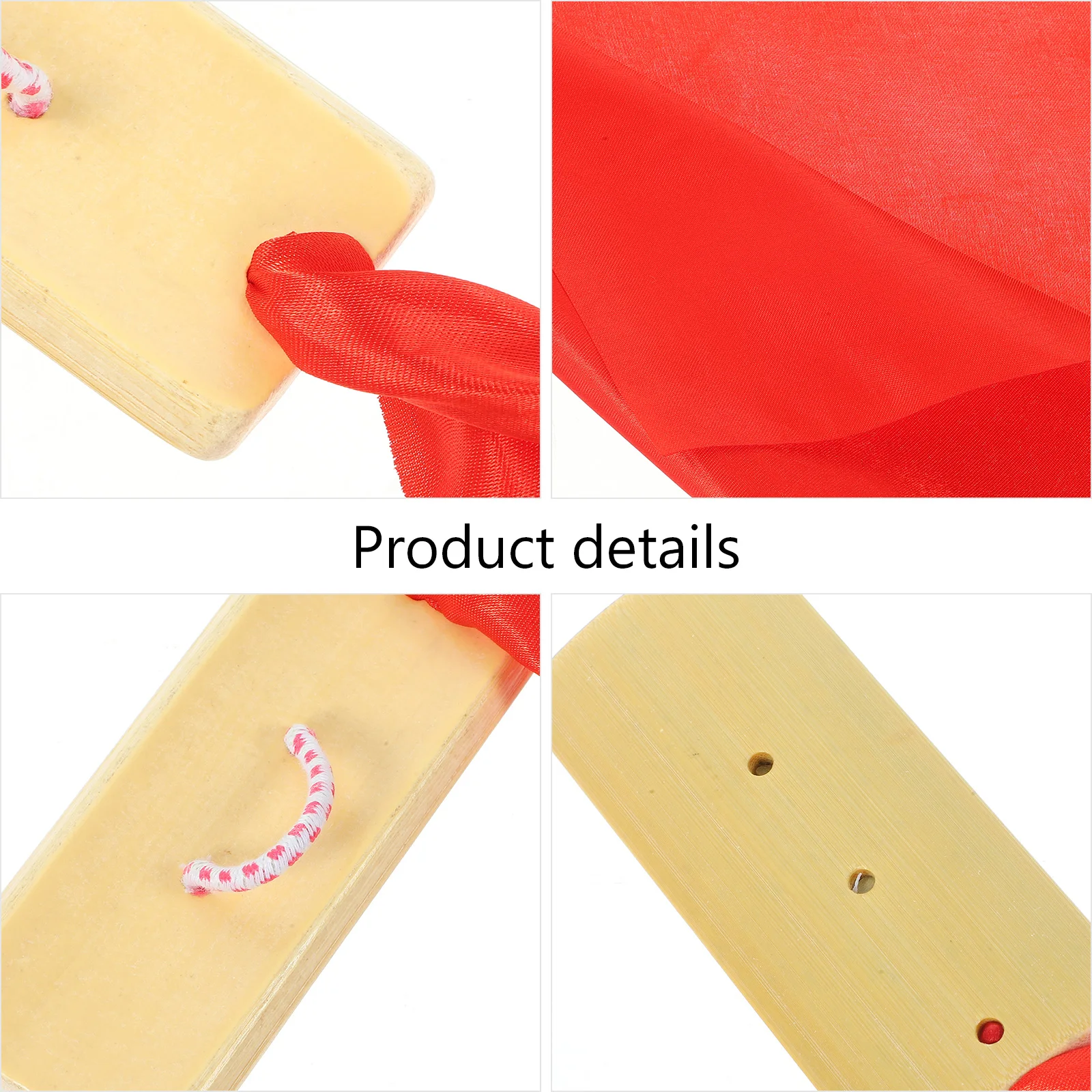 

1 Set Chinese Kuaiban Traditional Allegro Clapper Percussion Instrument For Kids Children Beginner Professional Red Ribbon Music