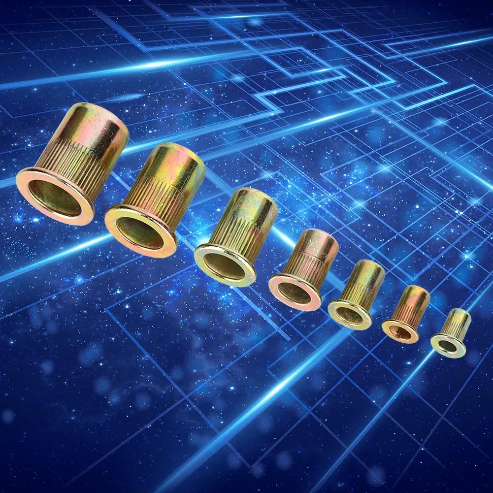 165PCs Rivet Nuts Set Hardware Fastener Hand Tools Knurled Industrial Accessory Copper Alloy