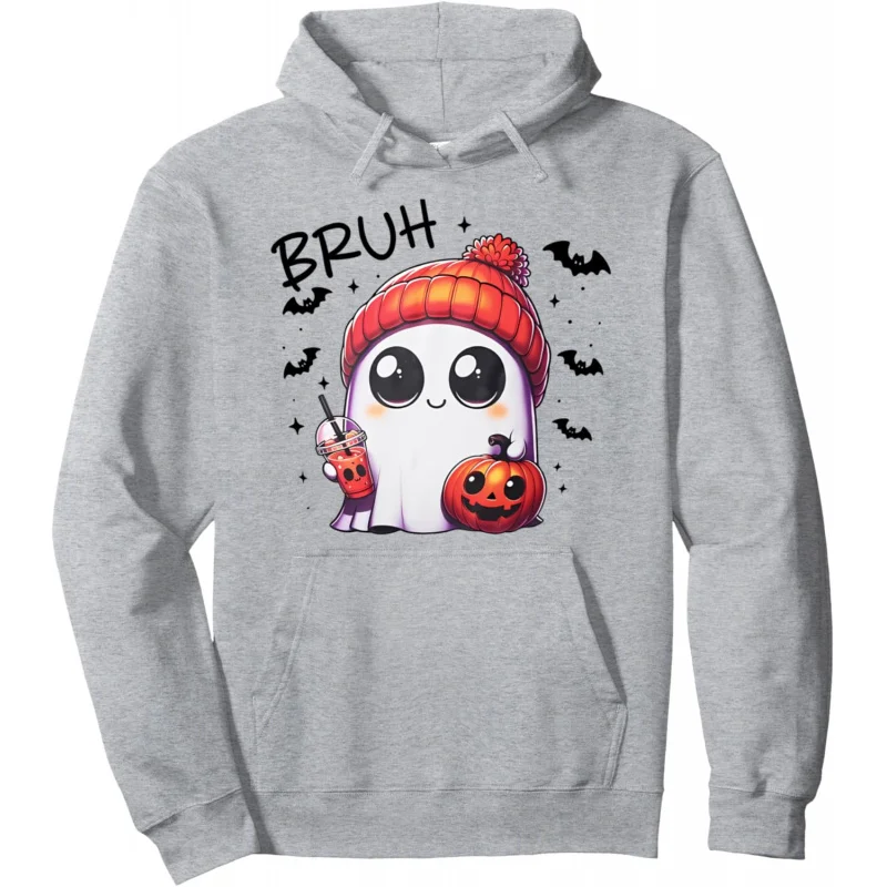 

Bruh Halloween Tshirt kids Cute Ghost Boo Bruh Pumpkin Spice Sweater Hoodie