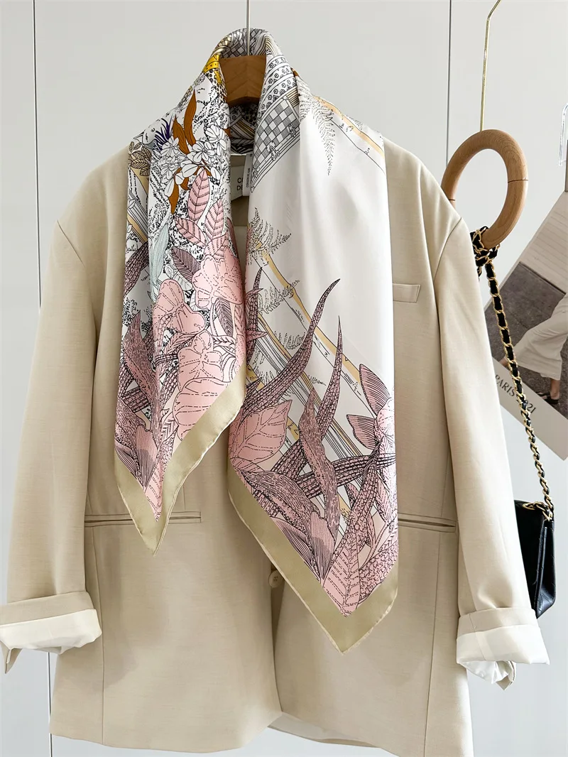 وشاح حريري 90 سنتيمتر شالات والأوشحة الفاخرة المصممين رئيس حقيبة الديكور هدية الكريسماس الملابس والاكسسوارات