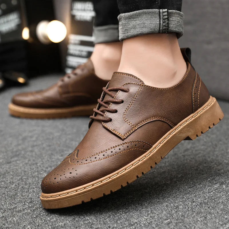 Men's leather shoes with a high-end British style, casual men's formal leather shoes, and sports shoes