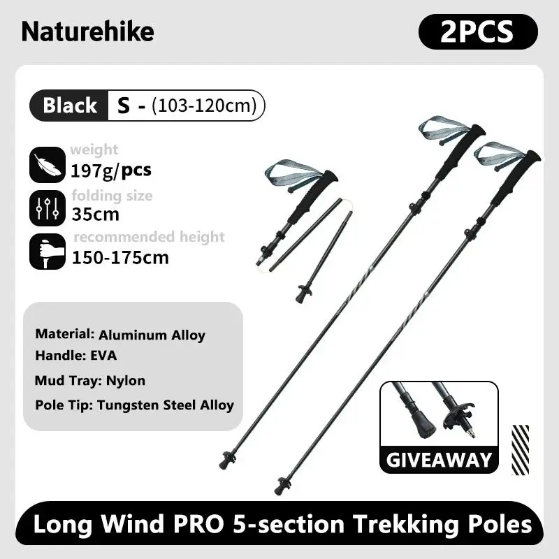 Naturehike Climbing Sticks Ultralight Outdoor Folding Trekking Poles Hiking Pole Collapsible Quick Lock Stick Carbon Fiber Poles image 3