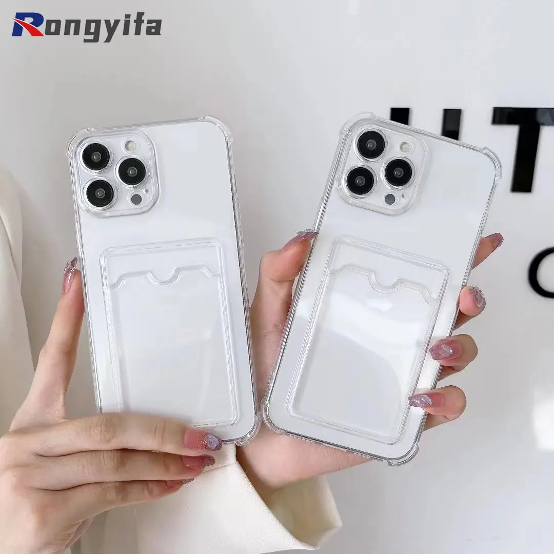 For Xiaomi Redmi A1 Plus + 10 10C 9 9A 9T 8 Note 11 10 9 8 Pro 11S 10S 9S Case Soft TPU Wallet Cover Card Holder Clear Case