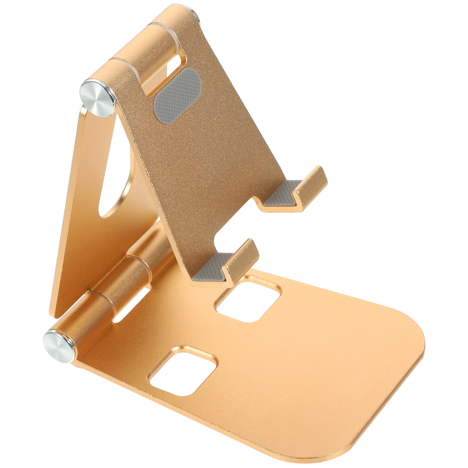 

Cell Phone Stand Double Folding Supporter Holder Aluminum Alloy Mobile Bracket Golden