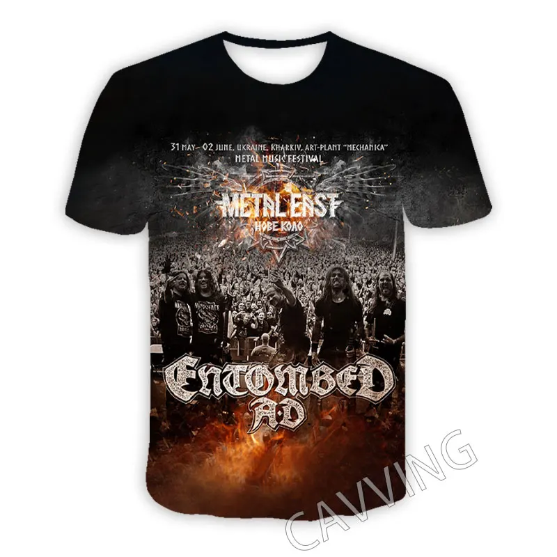 CAVVING 3D Printed  Entombed  Rock  Casual T-shirts  Hip Hop T Shirts Harajuku Styles Tops Clothing for Men/women