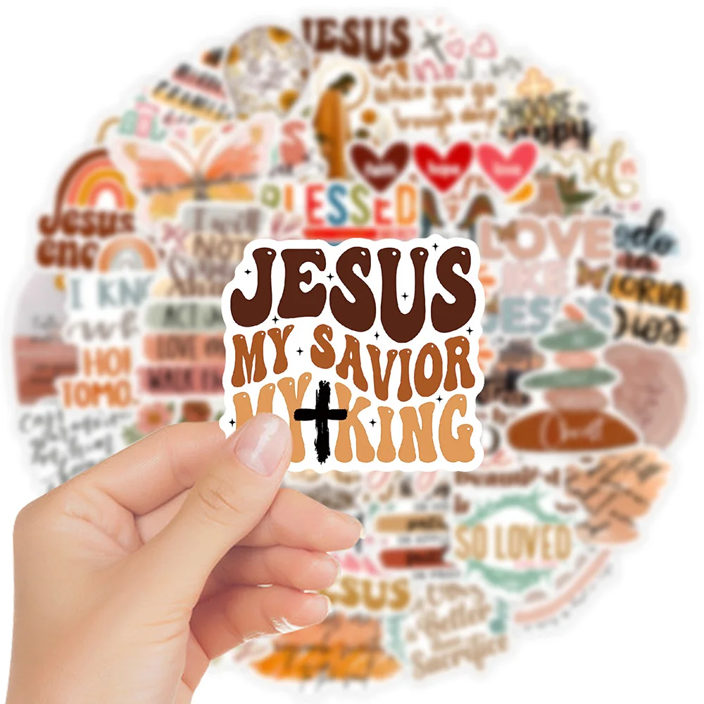 

10/30/50pcs Cartoon Pink Bible Phrase Jesus Stickers Cute Graffiti Sticker Waterproof DIY Laptop Scrapbook Phone Decals Packing