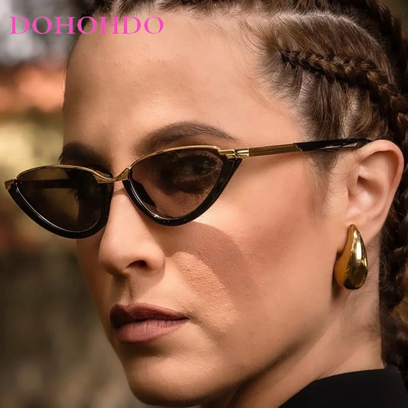 

New Fashion Triangle Cat Eye Sunglasses Men Trend Small Frame Women Sunglasses Brand Designer Travel Shades Unisex UV400 Lentes