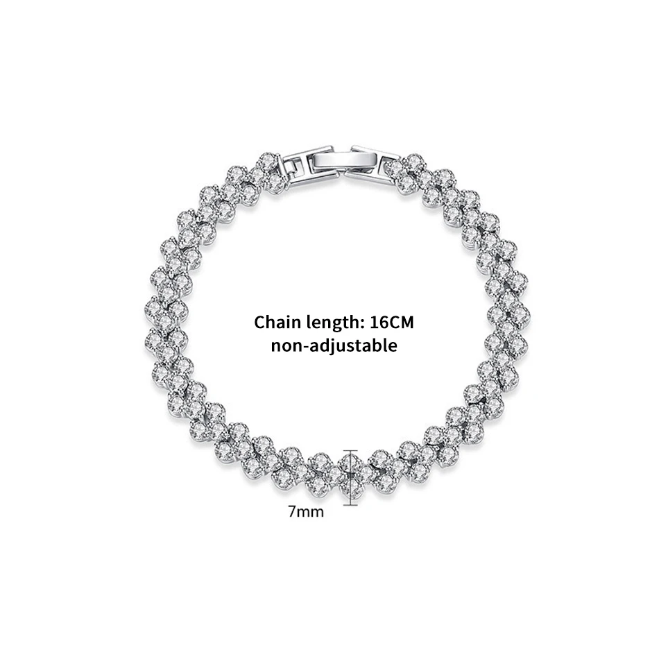 Women Jewelry Silver Tone Bracelet Fashion Non-Adjustable Bangle Chain Bracelets Practical Processed