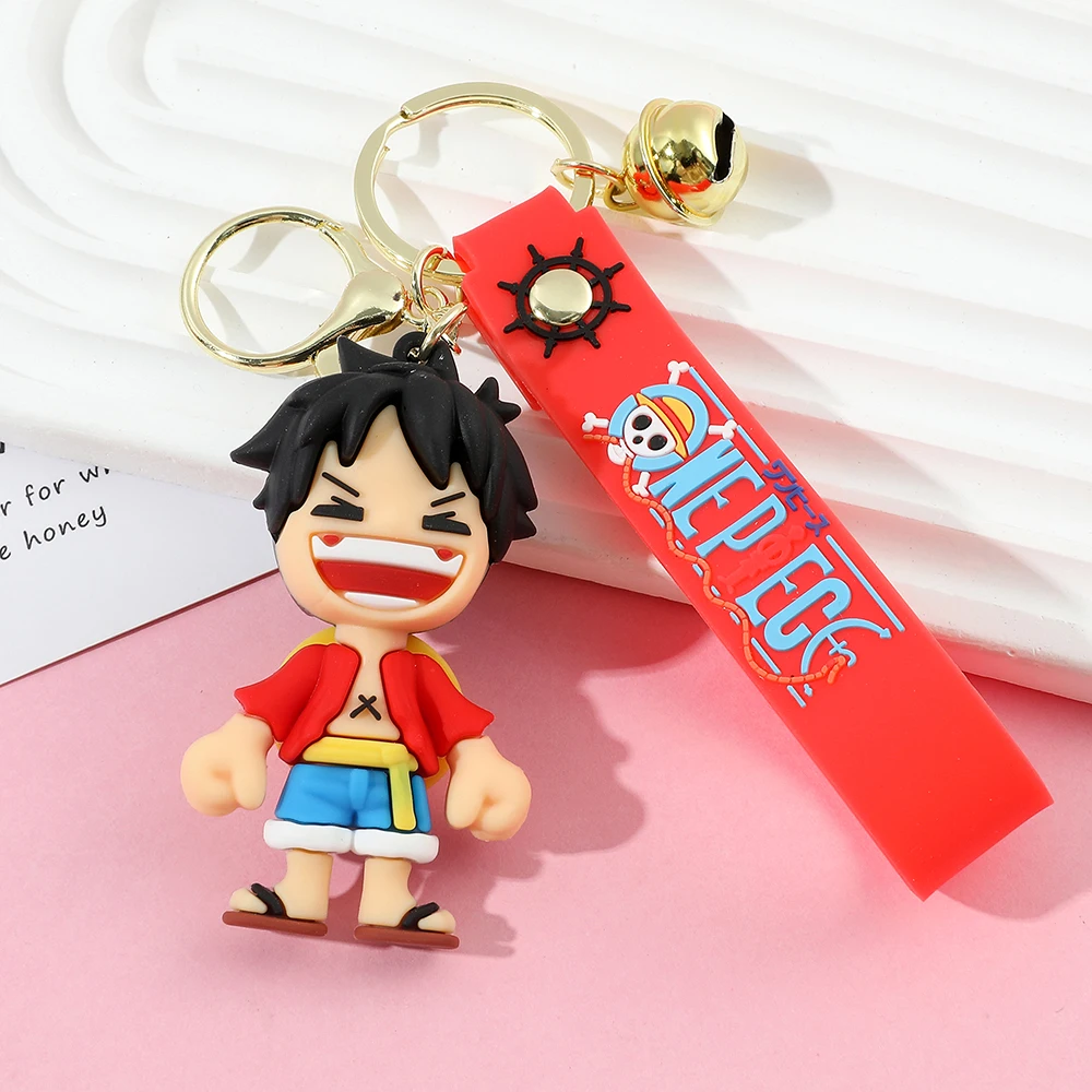 One Pcs KeyChain Luffy KeyRing Cartoon llaveros Doll Fashion Couple Bag Car Pendant chaveiro For Cute friend Gifts accessory