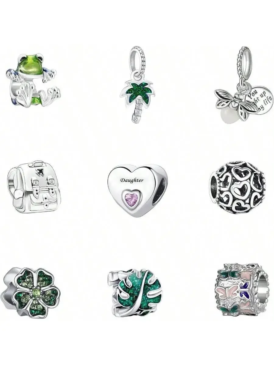 

9PCS European Style Charms Beads For Bracelet Necklace Jewelry