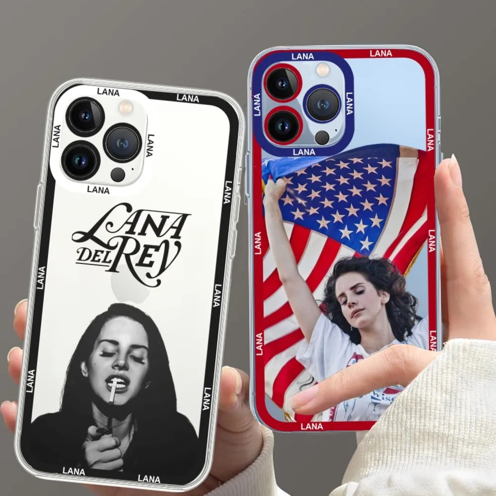 L-Lana Del Rey Singer Phone Case For iPhone 11 12 Mini 13 14 15 Pro Max Transparent Shell