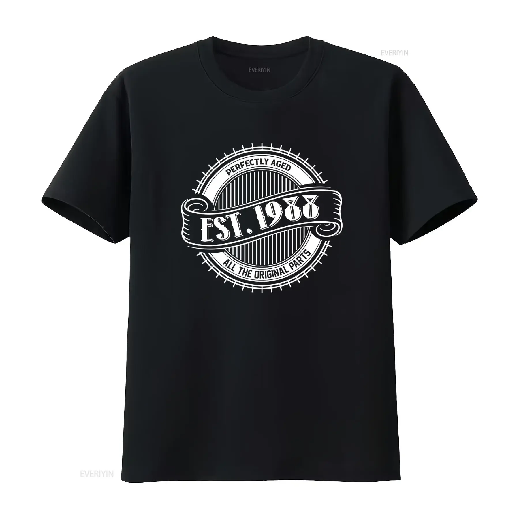 Reality Glitch EST 1988 Perfectly Aged All Original Parts Mens T Shirt Birthday Celebration Dad Present Year vintage Washed