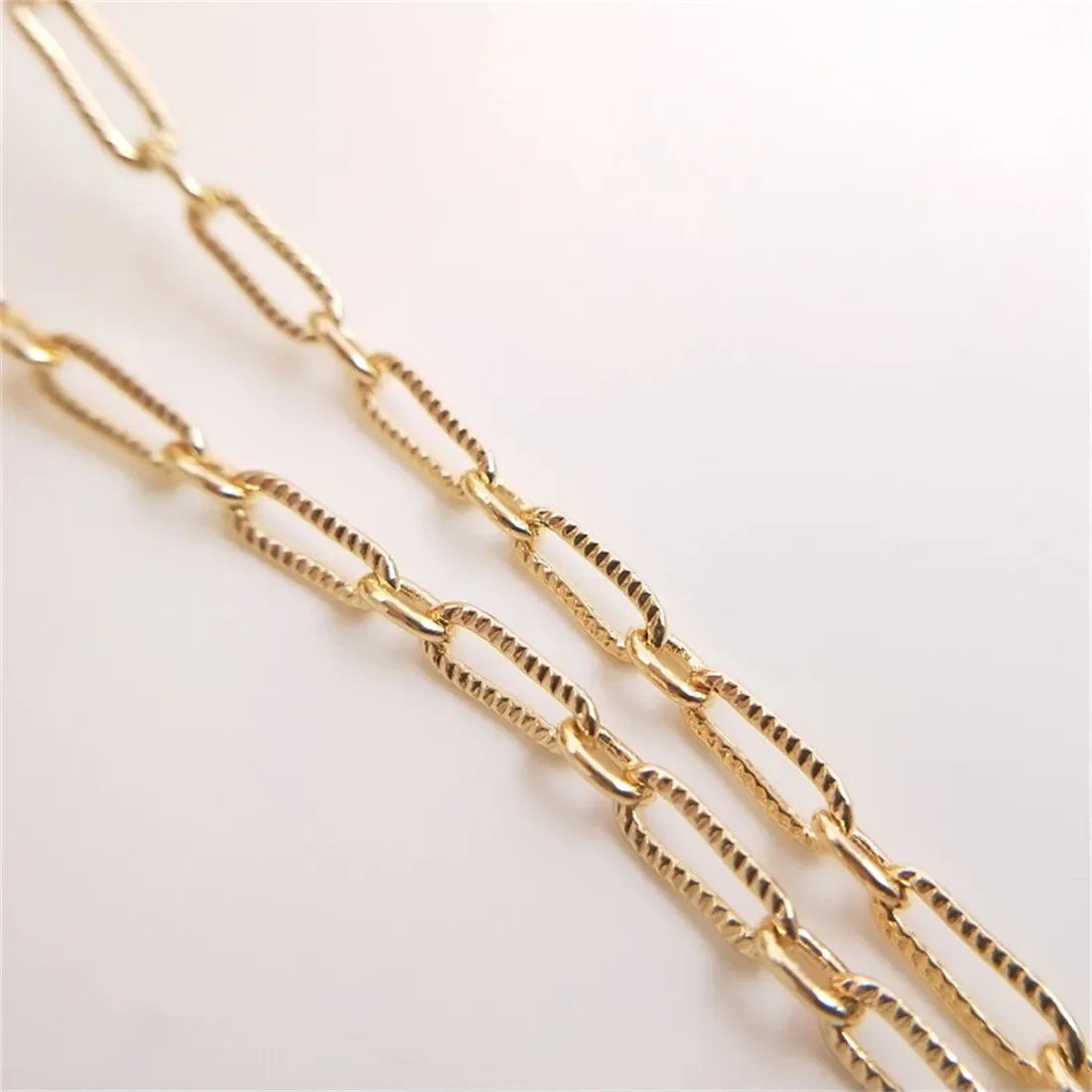 

14K Gold-Color Floral Oval Long O-chain with Connecting Ring Chain, DIY Earrings, Bracelets, Necklaces, Loose Chains B620